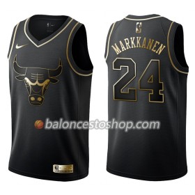 Camiseta Hombre NBA Chicago Bulls Lauri Markkanen 24 Nike Negro Golden Edition Swingman